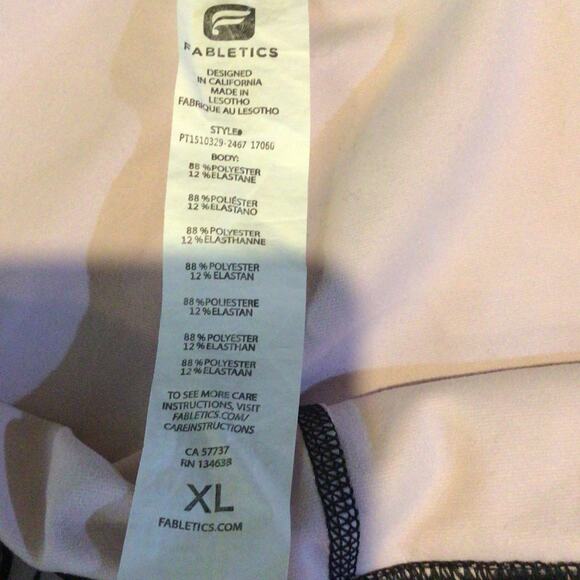 Fabletics Pink & Gray Floral Print Athletic Leggings Size XL - Picture 5 of 6